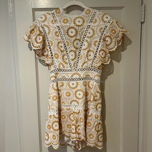 Saylor White and Yellow Romper